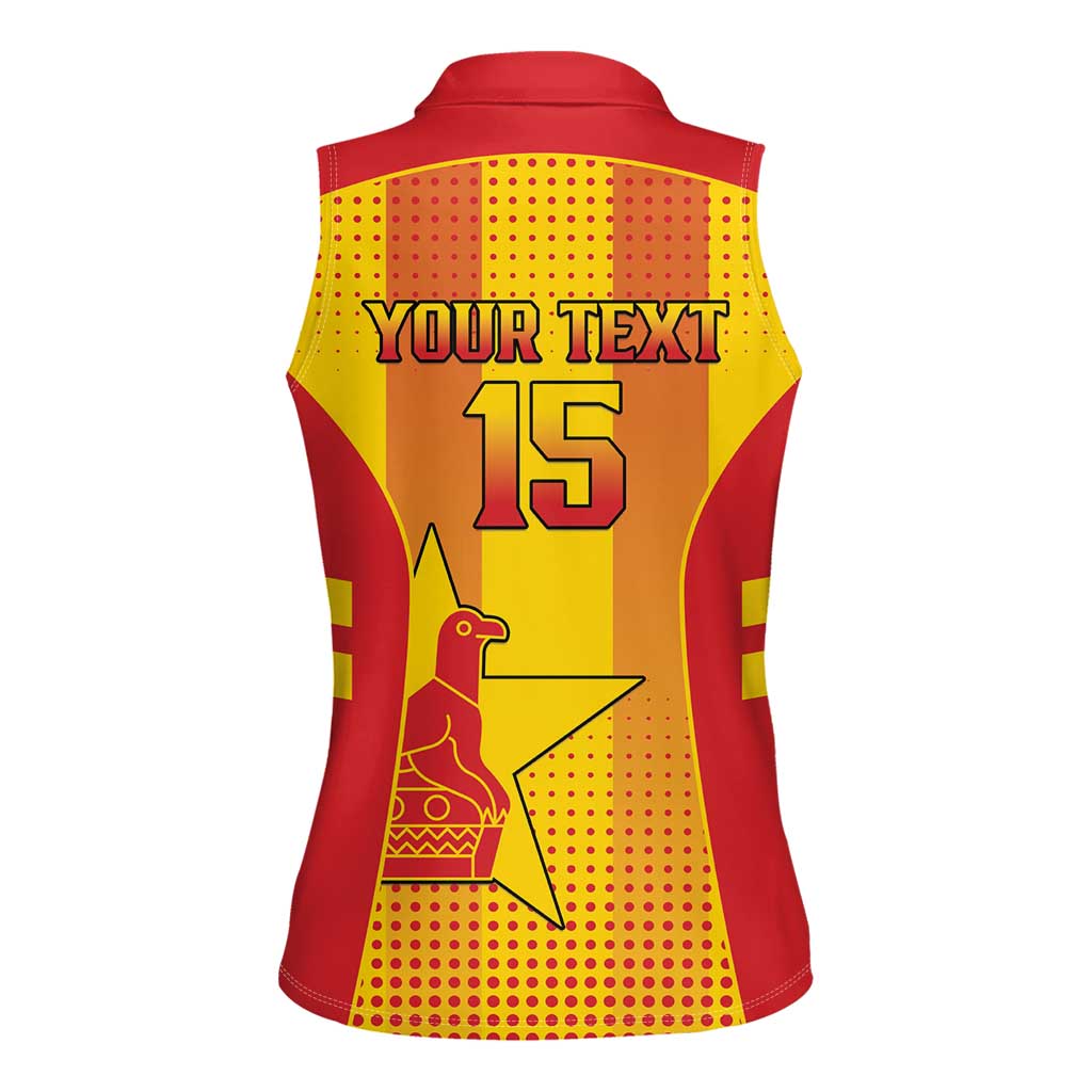 Custom Zimbabwe Cricket Women Sleeveless Polo Shirt Go Champions - Wonder Print Shop