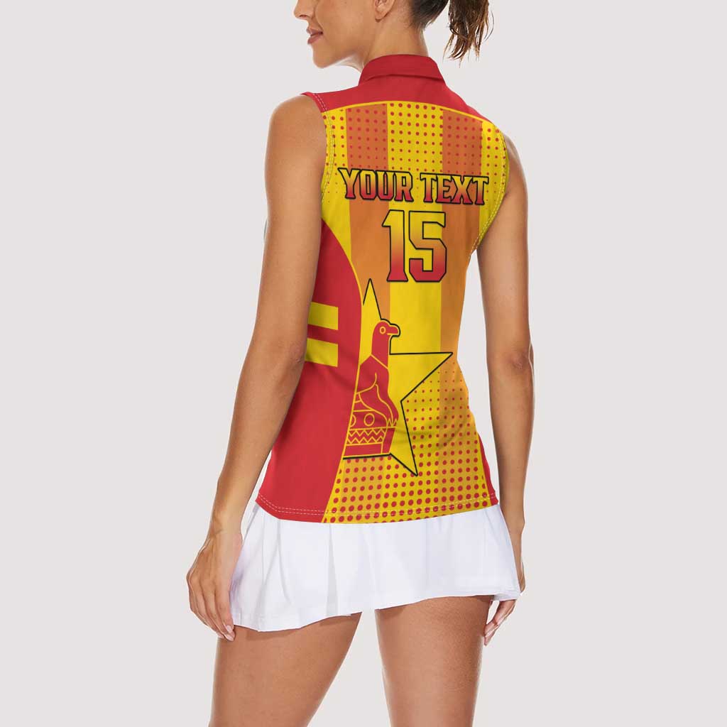 Custom Zimbabwe Cricket Women Sleeveless Polo Shirt Go Champions - Wonder Print Shop