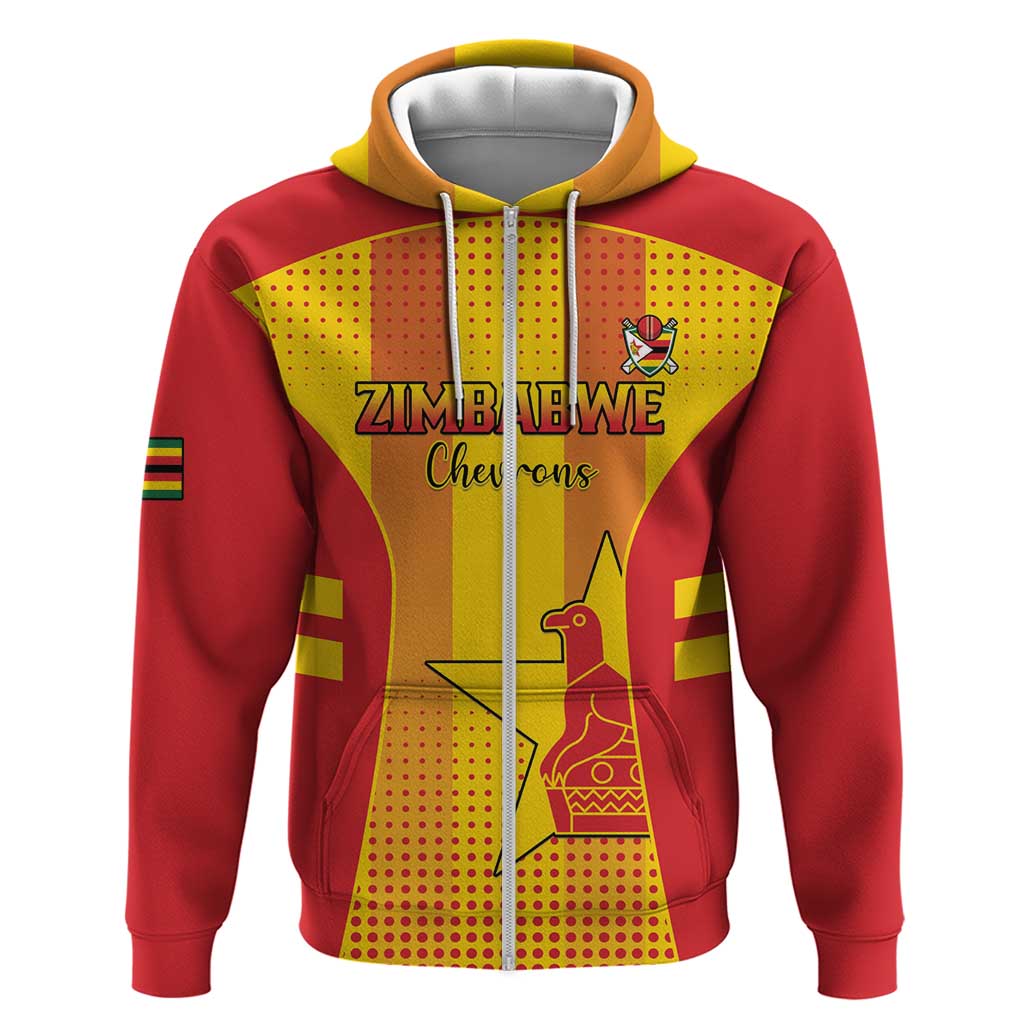 Custom Zimbabwe Cricket Zip Hoodie Go Champions - Wonder Print Shop