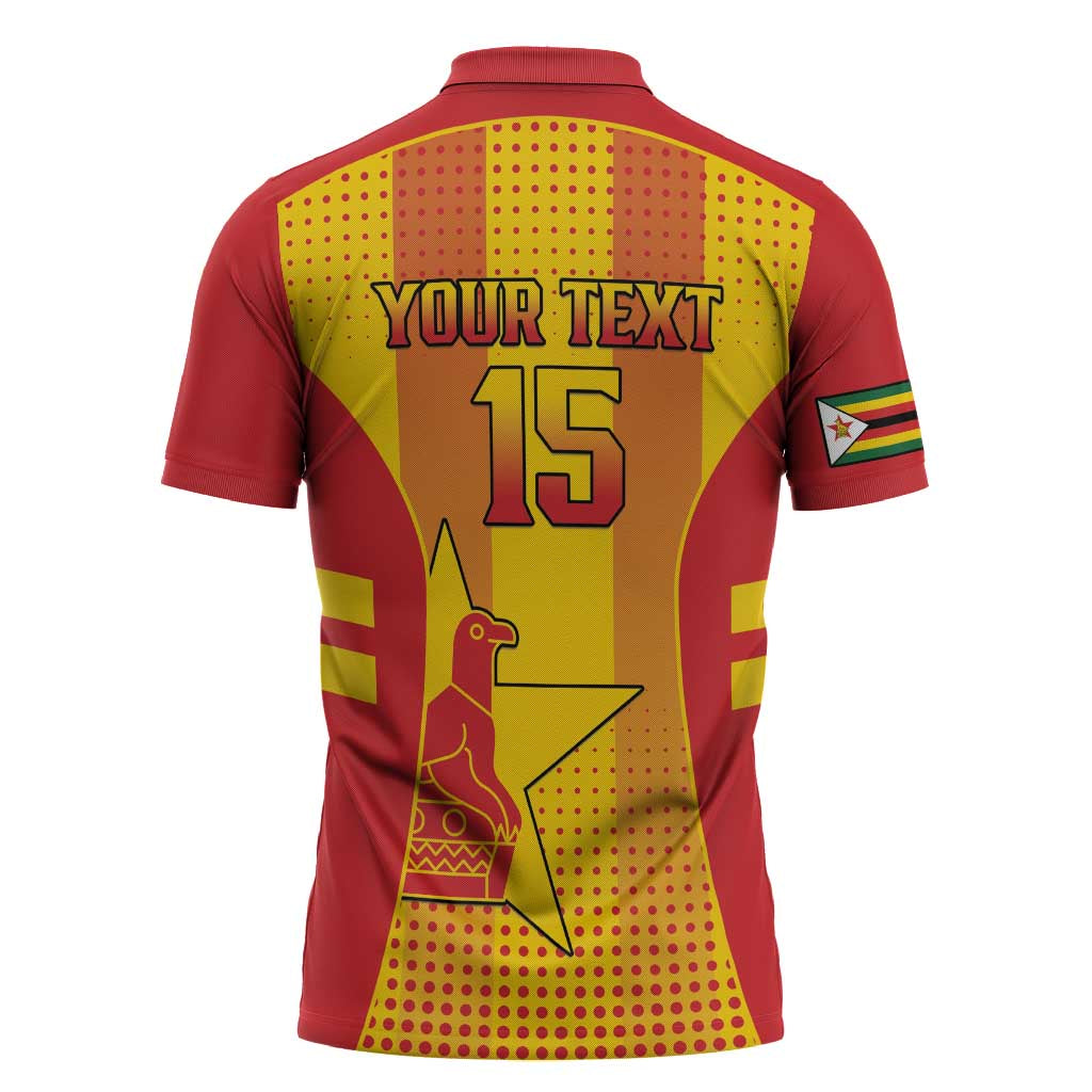 Custom Zimbabwe Cricket Zipper Polo Shirt Go Champions - Wonder Print Shop