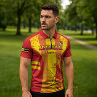 Custom Zimbabwe Cricket Zipper Polo Shirt Go Champions - Wonder Print Shop