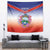 Personalized Costa Rica Independence Day Tapestry Coat Of Arms With Purple Guaria Morada Orchid - Wonder Print Shop