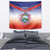 Personalized Costa Rica Independence Day Tapestry Coat Of Arms With Purple Guaria Morada Orchid - Wonder Print Shop