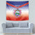 Personalized Costa Rica Independence Day Tapestry Coat Of Arms With Purple Guaria Morada Orchid - Wonder Print Shop