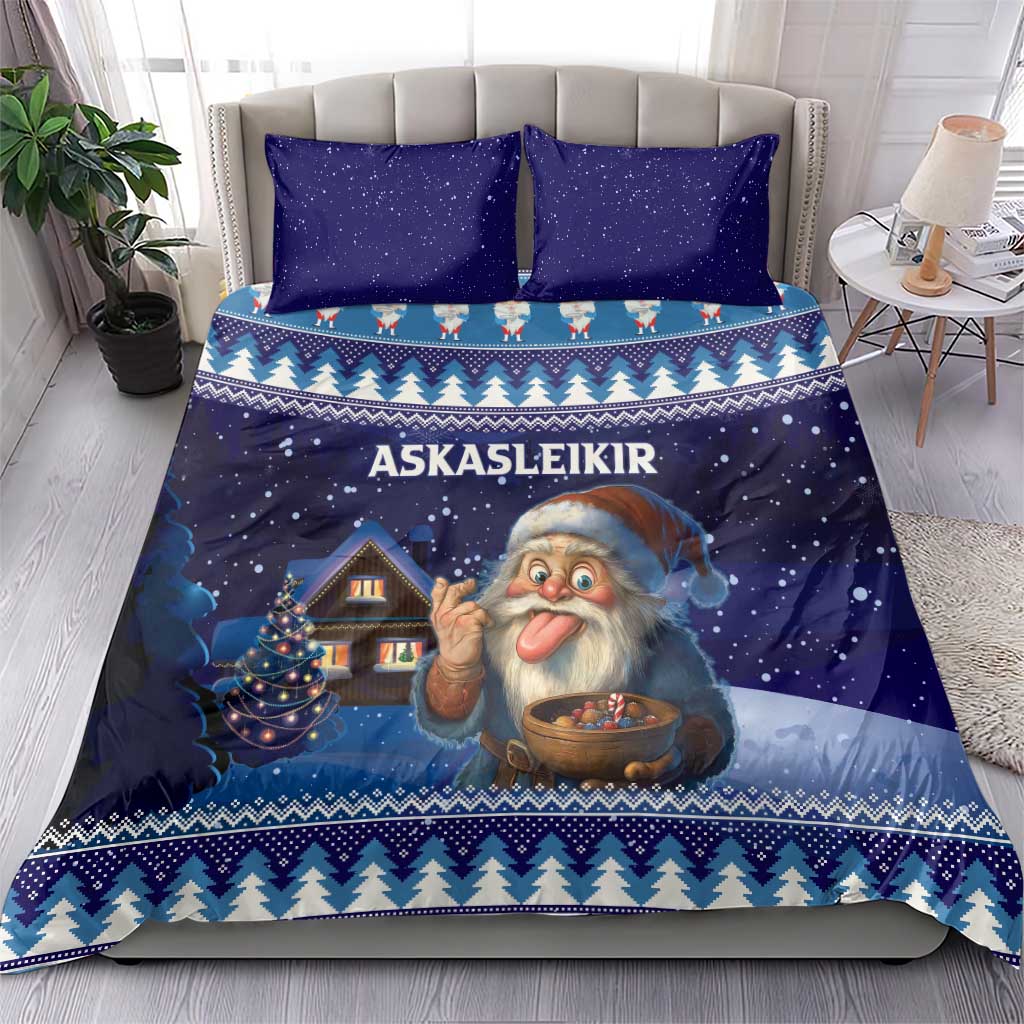 Iceland Christmas Askasleikir Bedding Set The Yule Lads Bowl Licker - Wonder Print Shop