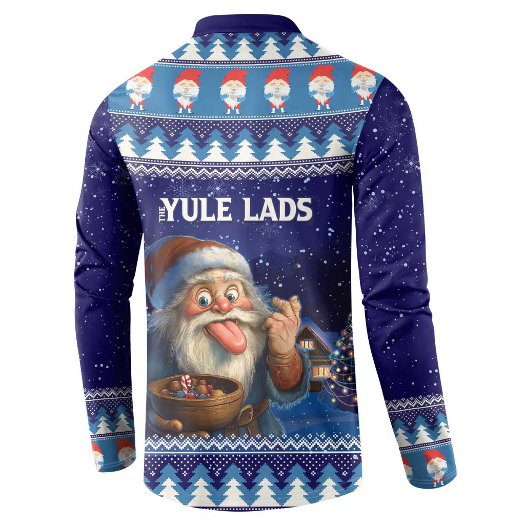 Iceland Christmas Askasleikir Button Sweatshirt The Yule Lads Bowl Licker - Wonder Print Shop