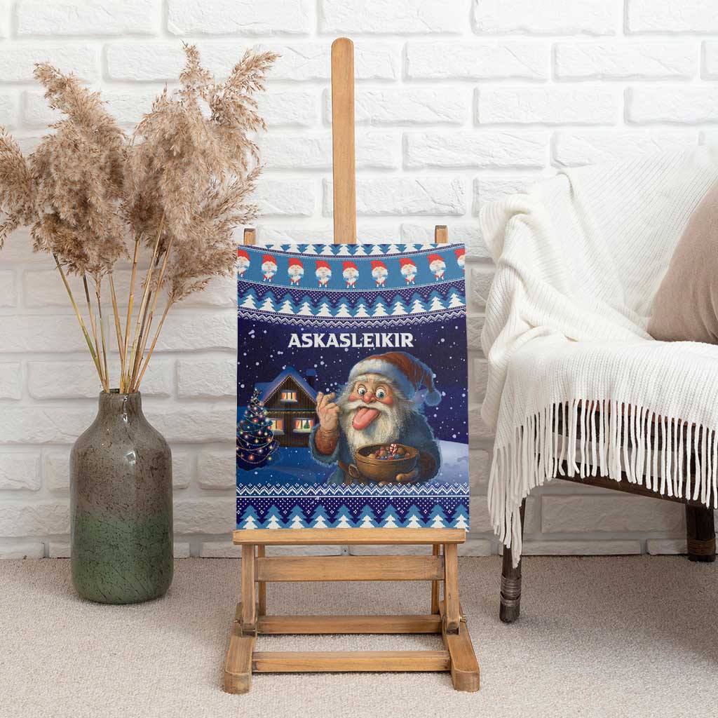 Iceland Christmas Askasleikir Canvas Wall Art The Yule Lads Bowl Licker - Wonder Print Shop