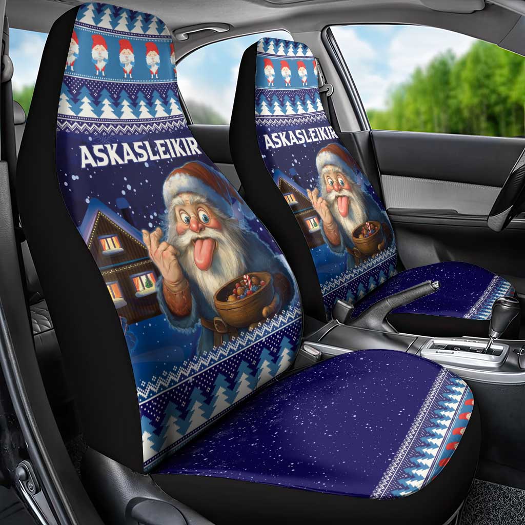 Iceland Christmas Askasleikir Car Seat Cover The Yule Lads Bowl Licker - Wonder Print Shop