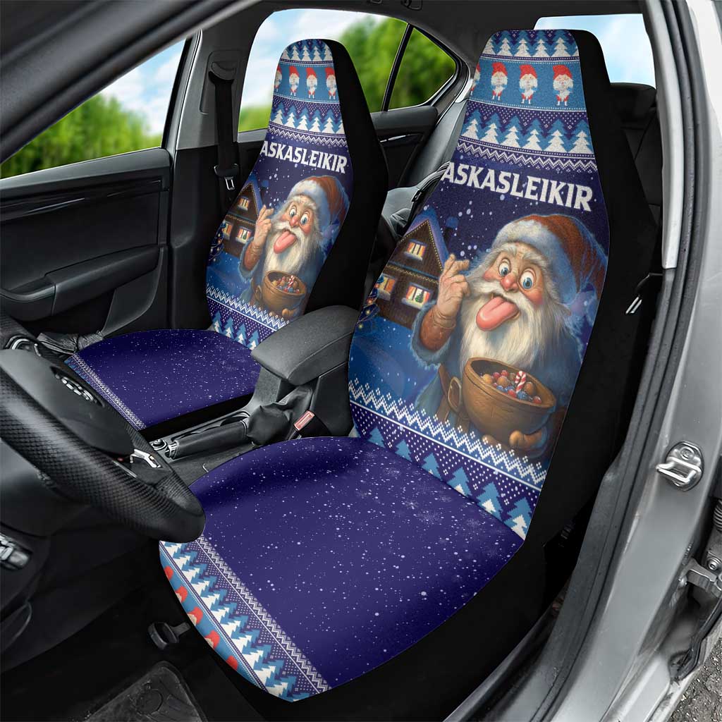 Iceland Christmas Askasleikir Car Seat Cover The Yule Lads Bowl Licker - Wonder Print Shop