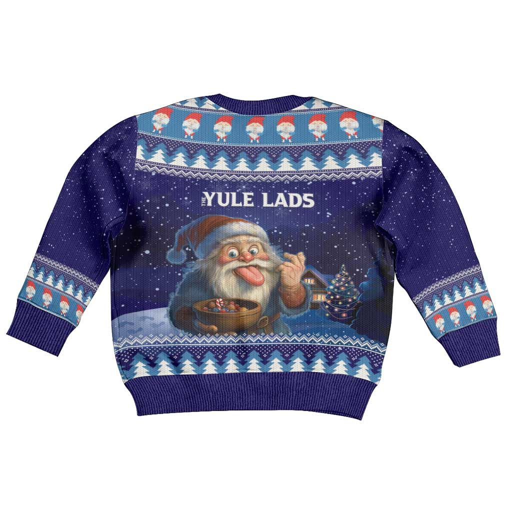 Iceland Christmas Askasleikir Kid Ugly Christmas Sweater The Yule Lads Bowl Licker - Wonder Print Shop