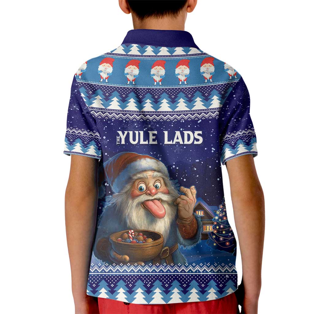 Iceland Christmas Askasleikir Kid Polo Shirt The Yule Lads Bowl Licker - Wonder Print Shop