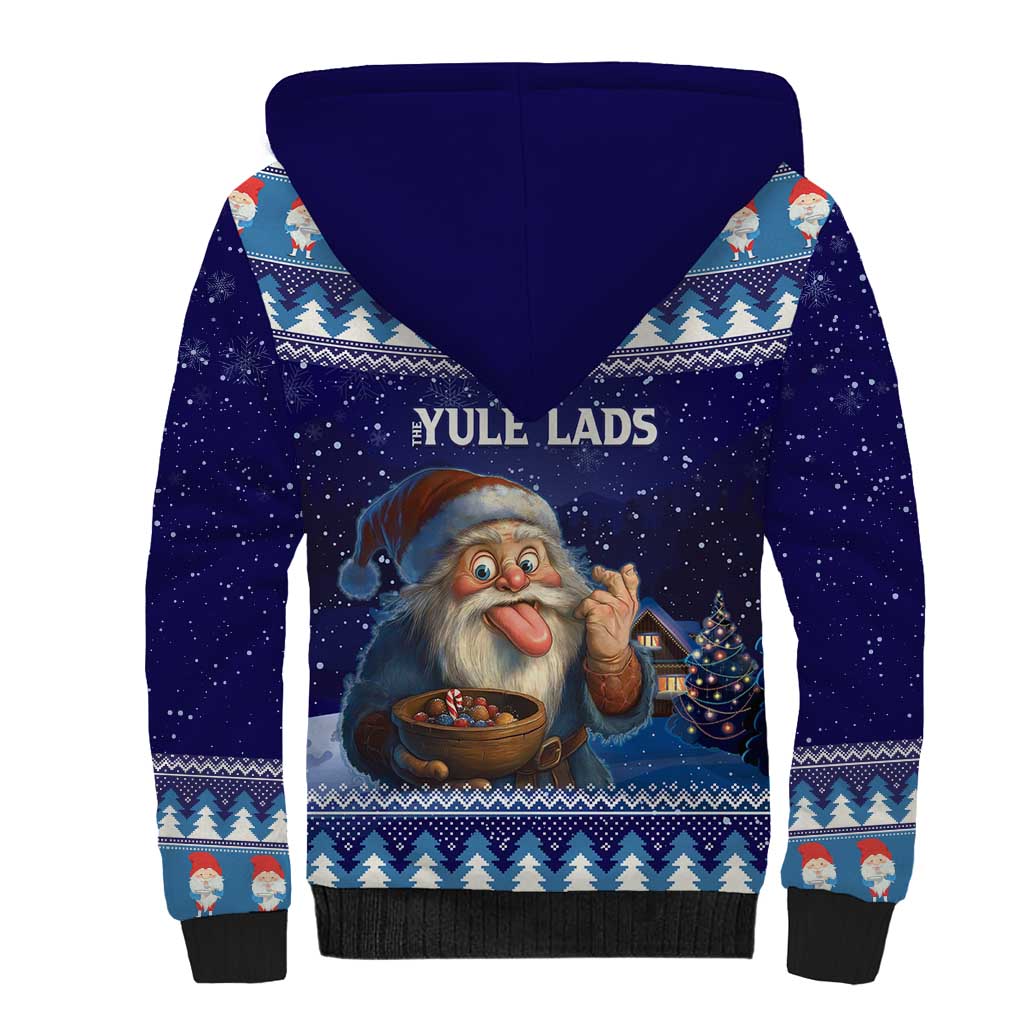 Iceland Christmas Askasleikir Sherpa Hoodie The Yule Lads Bowl Licker - Wonder Print Shop