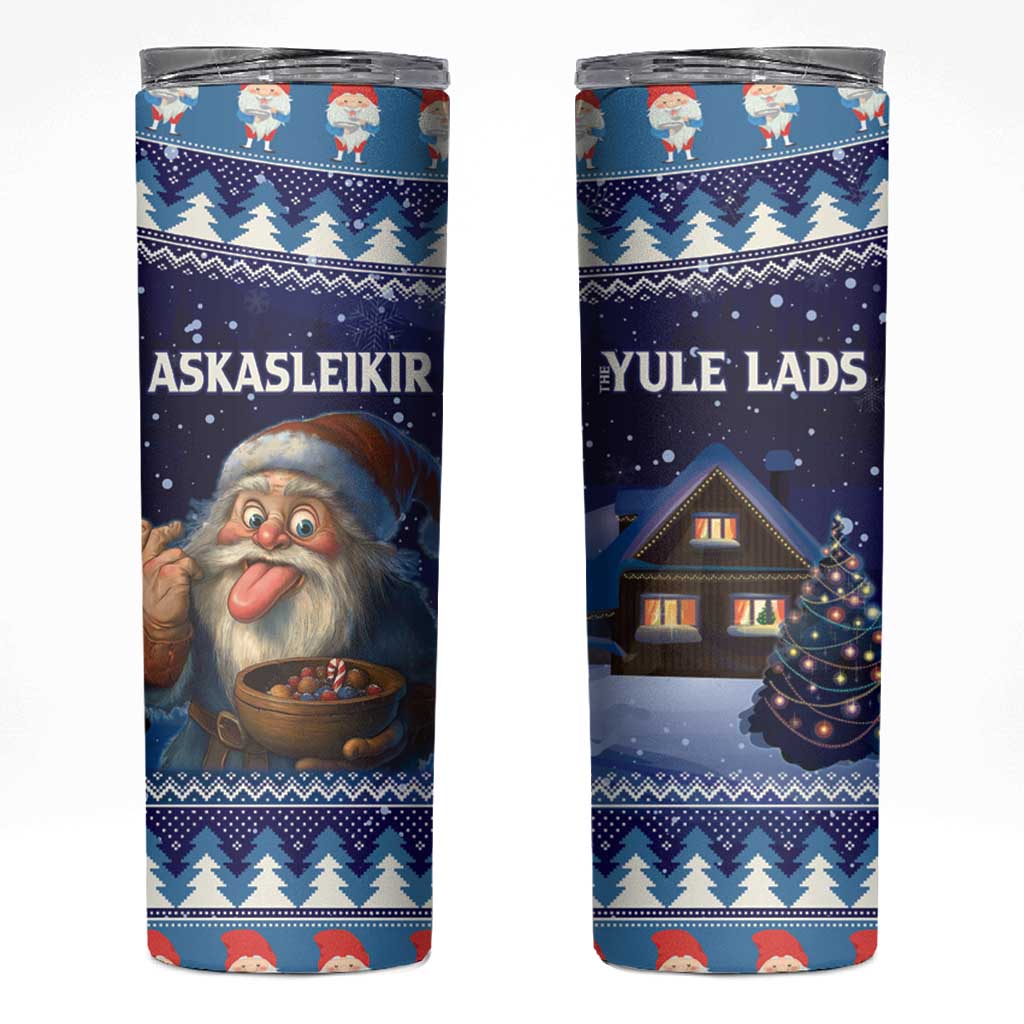 Iceland Christmas Askasleikir Skinny Tumbler The Yule Lads Bowl Licker - Wonder Print Shop