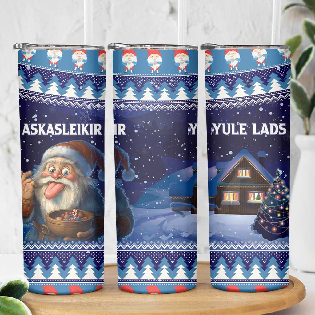 Iceland Christmas Askasleikir Skinny Tumbler The Yule Lads Bowl Licker - Wonder Print Shop
