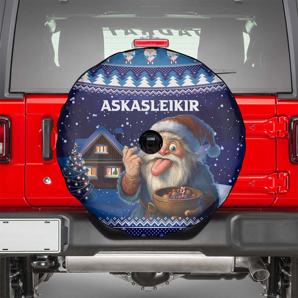 Iceland Christmas Askasleikir Spare Tire Cover The Yule Lads Bowl Licker - Wonder Print Shop