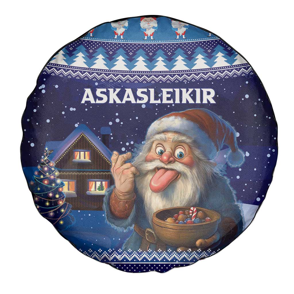Iceland Christmas Askasleikir Spare Tire Cover The Yule Lads Bowl Licker - Wonder Print Shop