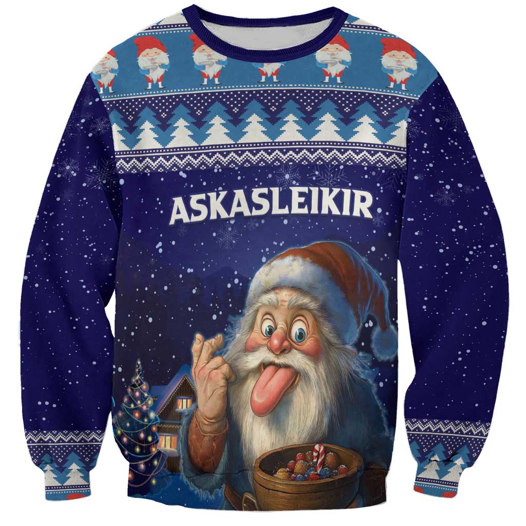 Iceland Christmas Askasleikir Sweatshirt The Yule Lads Bowl Licker - Wonder Print Shop