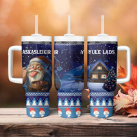 Iceland Christmas Askasleikir Tumbler With Handle The Yule Lads Bowl Licker - Wonder Print Shop