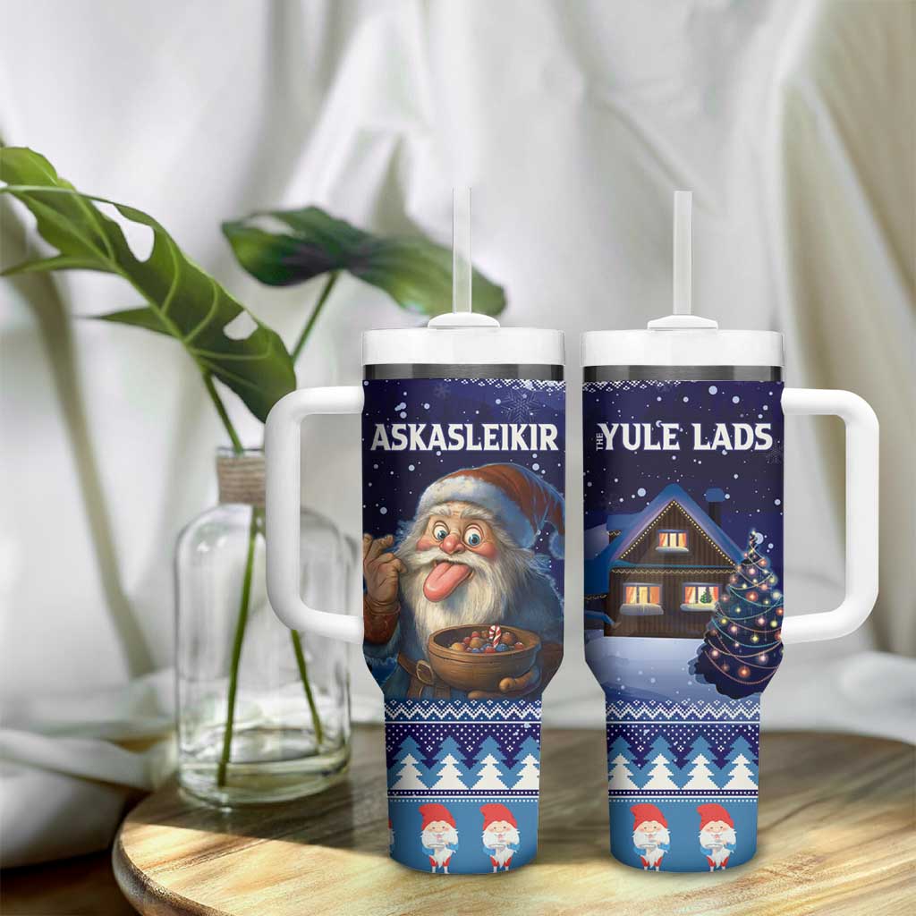Iceland Christmas Askasleikir Tumbler With Handle The Yule Lads Bowl Licker - Wonder Print Shop