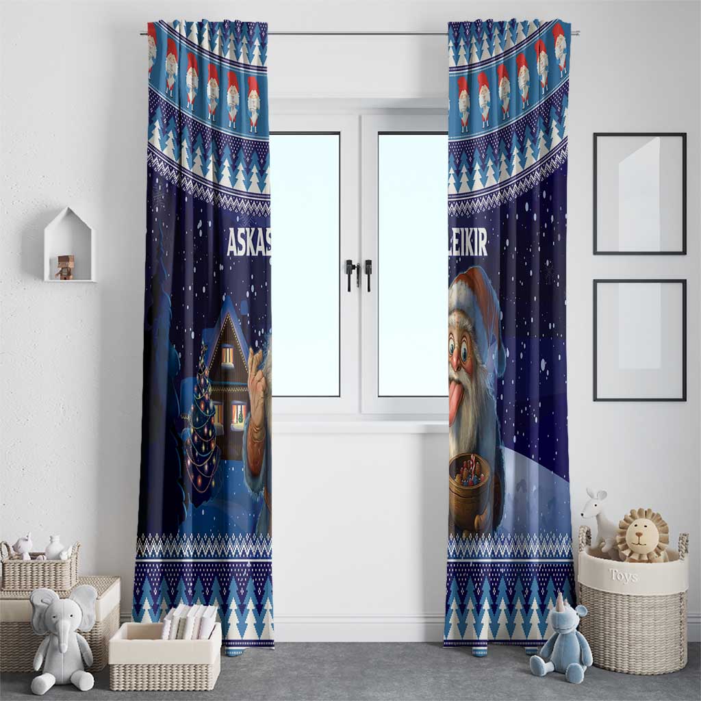 Iceland Christmas Askasleikir Window Curtain The Yule Lads Bowl Licker - Wonder Print Shop