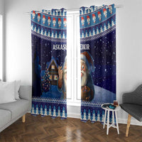 Iceland Christmas Askasleikir Window Curtain The Yule Lads Bowl Licker - Wonder Print Shop