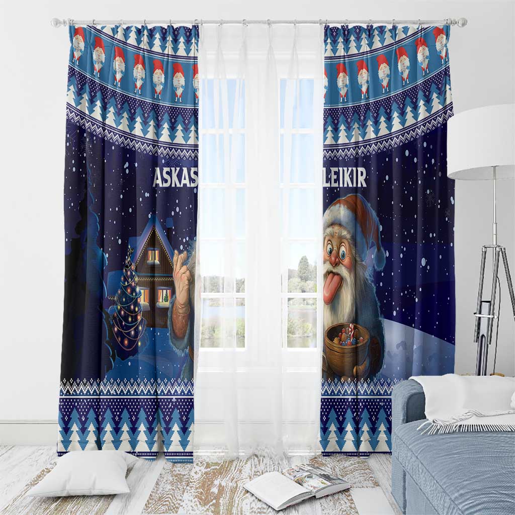 Iceland Christmas Askasleikir Window Curtain The Yule Lads Bowl Licker - Wonder Print Shop