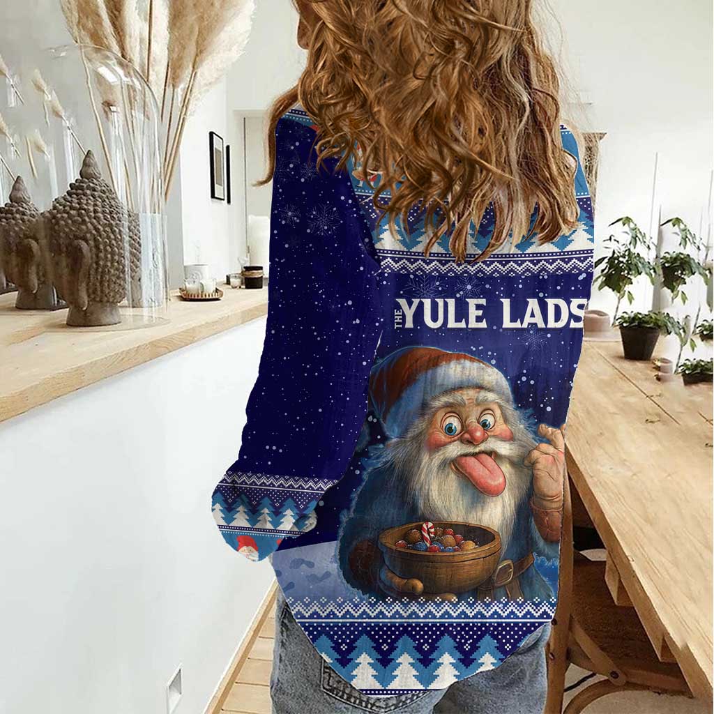 Iceland Christmas Askasleikir Women Casual Shirt The Yule Lads Bowl Licker - Wonder Print Shop