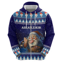 Iceland Christmas Askasleikir Zip Hoodie The Yule Lads Bowl Licker - Wonder Print Shop