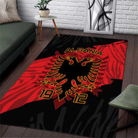 Albania Independence Day Area Rug Albanian Eagle - Grunge Style - Wonder Print Shop