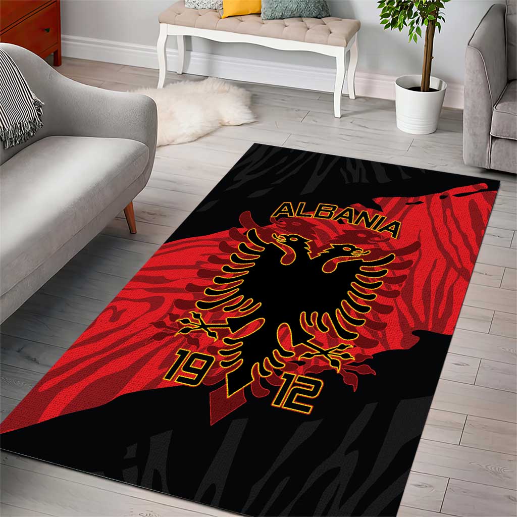 Albania Independence Day Area Rug Albanian Eagle - Grunge Style - Wonder Print Shop