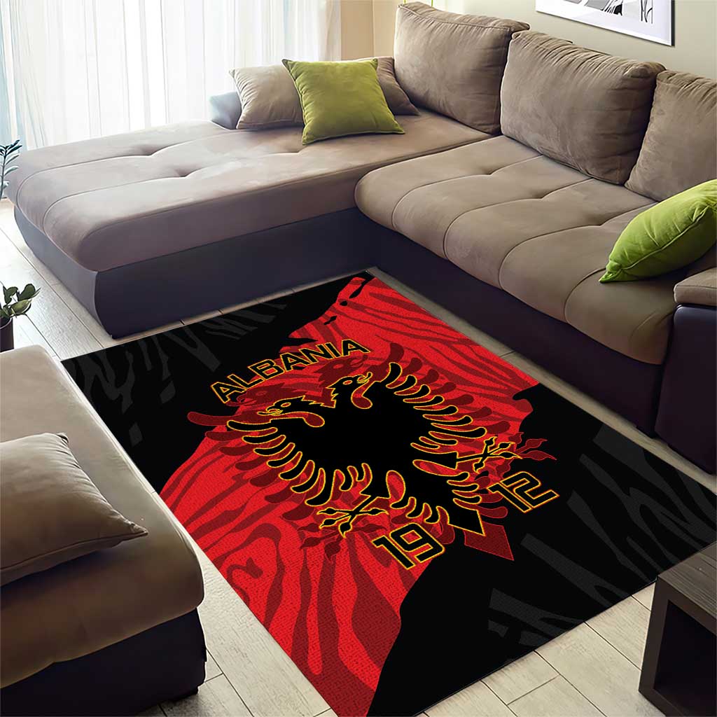 Albania Independence Day Area Rug Albanian Eagle - Grunge Style - Wonder Print Shop