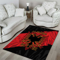 Albania Independence Day Area Rug Albanian Eagle - Grunge Style - Wonder Print Shop