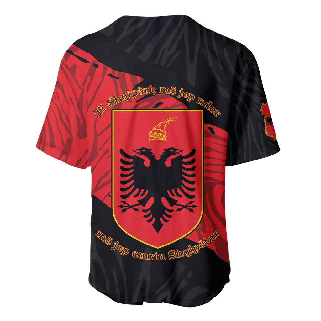 Albania Independence Day Baseball Jersey Albanian Eagle - Grunge Style - Wonder Print Shop