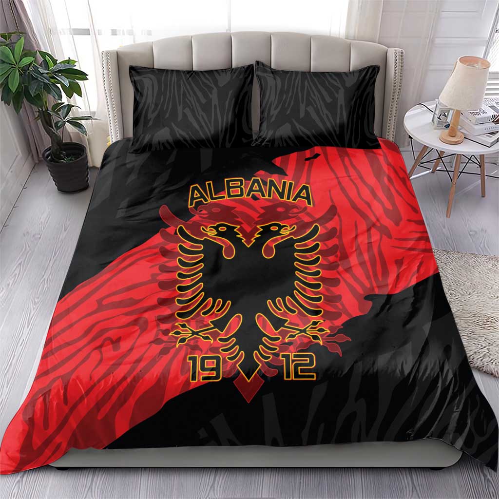 Albania Independence Day Bedding Set Albanian Eagle - Grunge Style - Wonder Print Shop