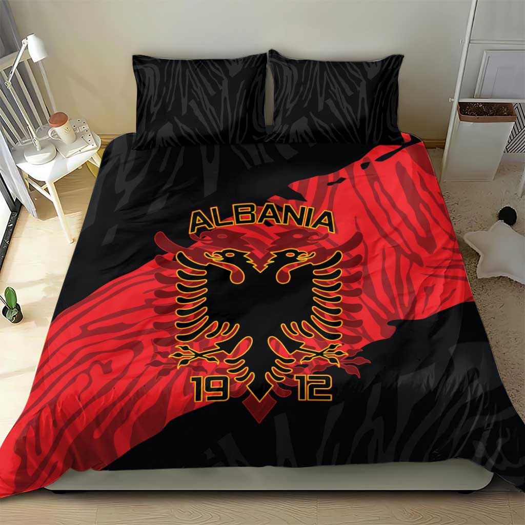 Albania Independence Day Bedding Set Albanian Eagle - Grunge Style - Wonder Print Shop