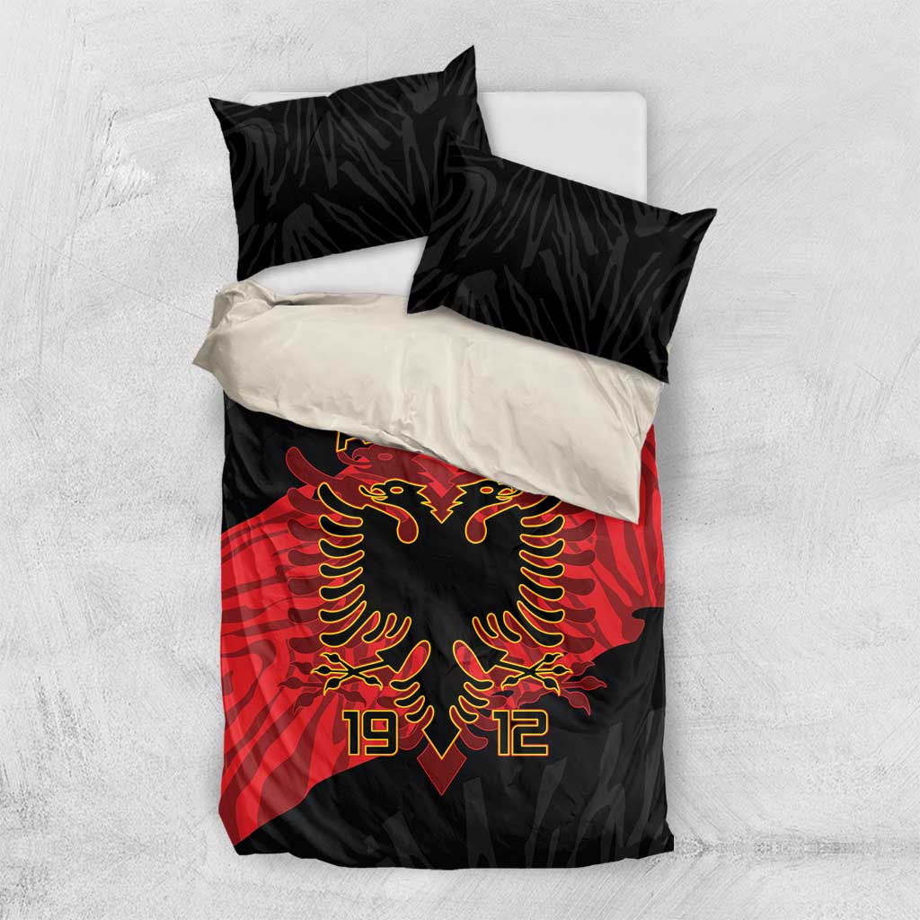 Albania Independence Day Bedding Set Albanian Eagle - Grunge Style - Wonder Print Shop