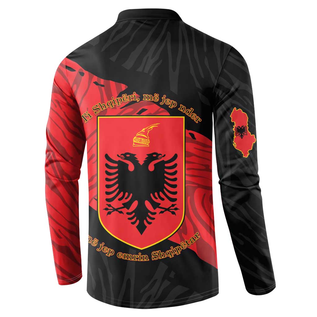 Albania Independence Day Button Sweatshirt Albanian Eagle - Grunge Style - Wonder Print Shop