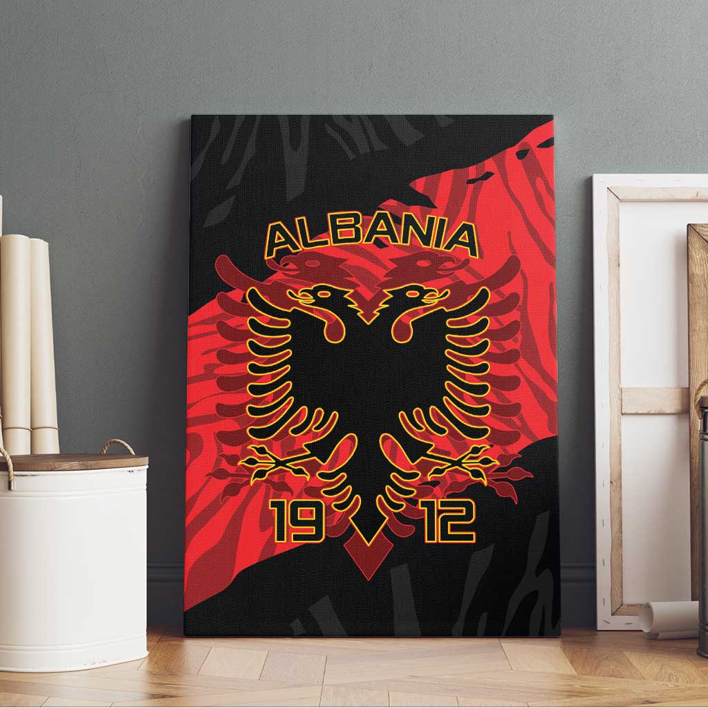 Albania Independence Day Canvas Wall Art Albanian Eagle - Grunge Style - Wonder Print Shop