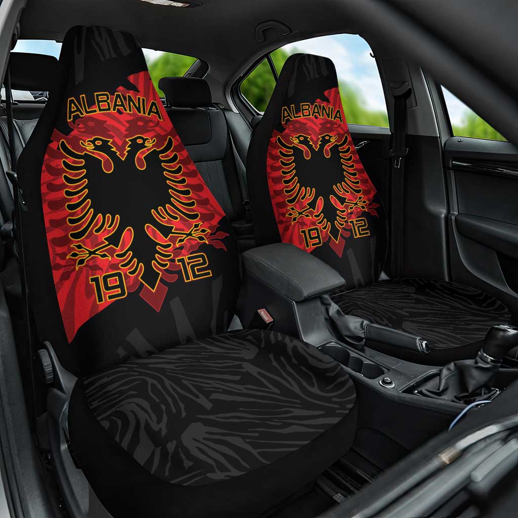 Albania Independence Day Car Seat Cover Albanian Eagle - Grunge Style - Wonder Print Shop