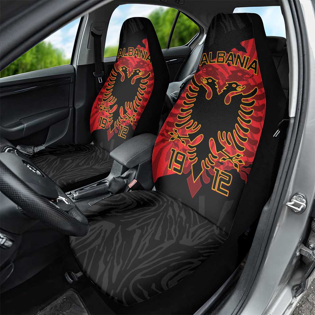 Albania Independence Day Car Seat Cover Albanian Eagle - Grunge Style - Wonder Print Shop