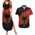Albania Independence Day Couples Matching Summer Maxi Dress and Hawaiian Shirt Albanian Eagle - Grunge Style - Wonder Print Shop