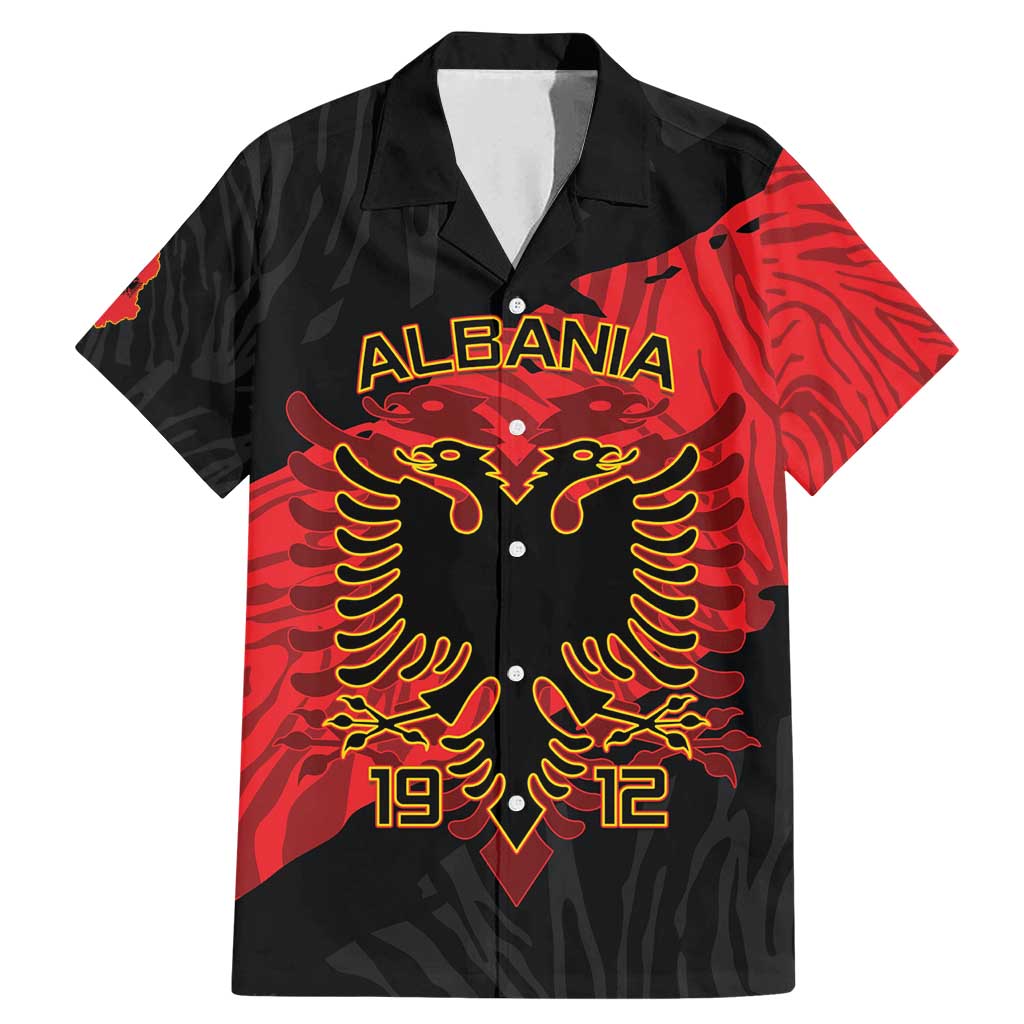 Albania Independence Day Family Matching Mermaid Dress and Hawaiian Shirt Albanian Eagle - Grunge Style - Wonder Print Shop