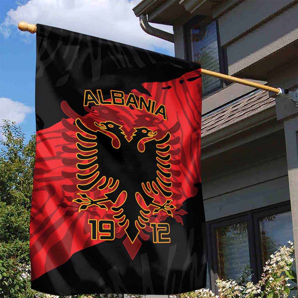 Albania Independence Day Garden Flag Albanian Eagle - Grunge Style - Wonder Print Shop