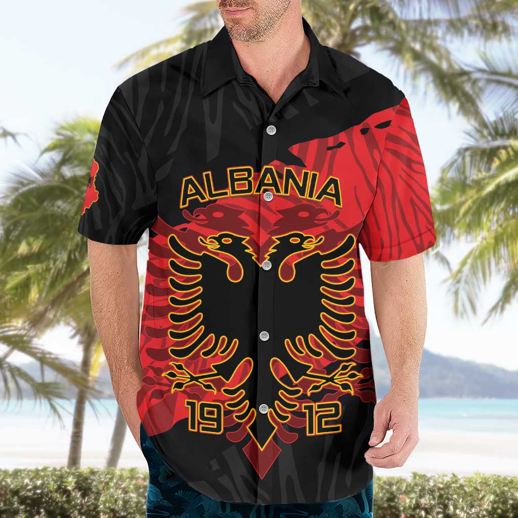 Albania Independence Day Hawaiian Shirt Albanian Eagle - Grunge Style - Wonder Print Shop