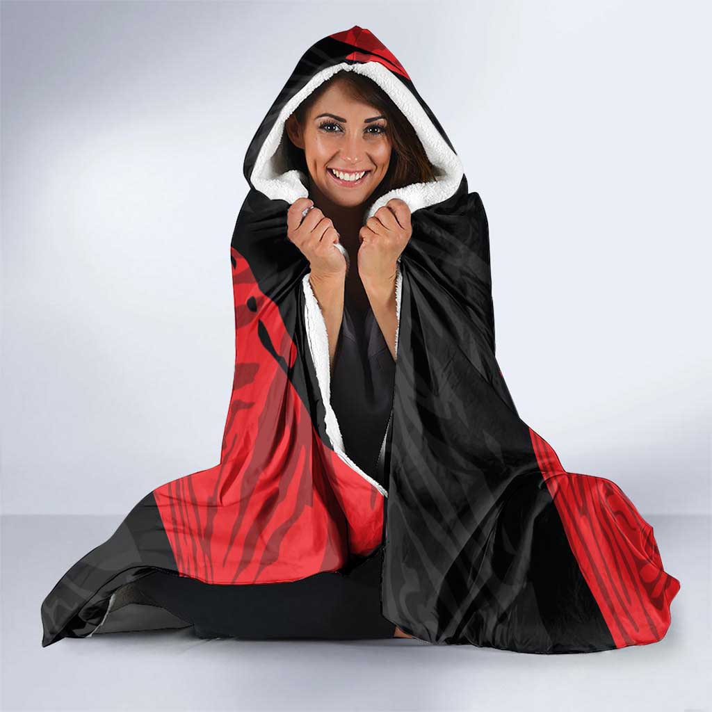Albania Independence Day Hooded Blanket Albanian Eagle - Grunge Style