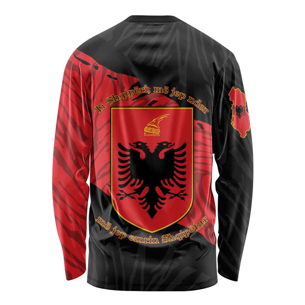 Albania Independence Day Long Sleeve Shirt Albanian Eagle - Grunge Style - Wonder Print Shop