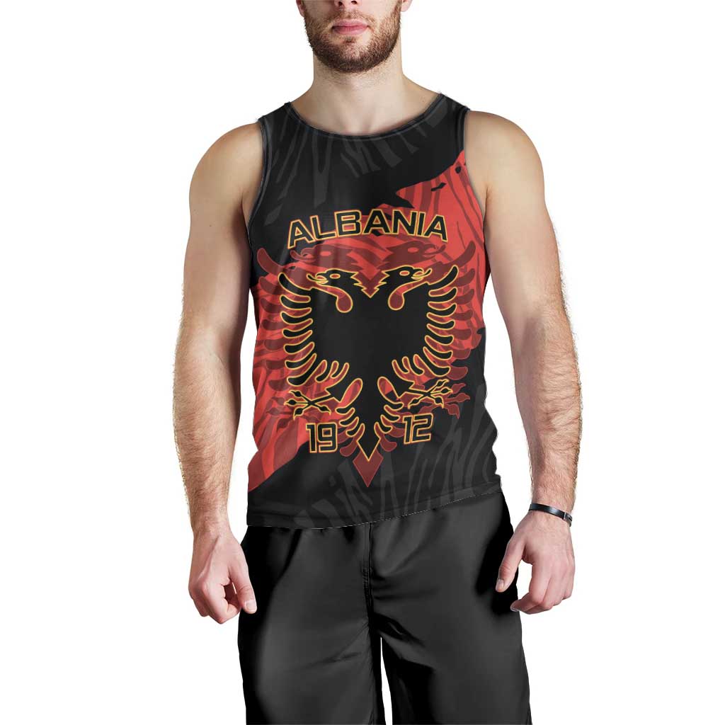 Albania Independence Day Men Tank Top Albanian Eagle - Grunge Style - Wonder Print Shop
