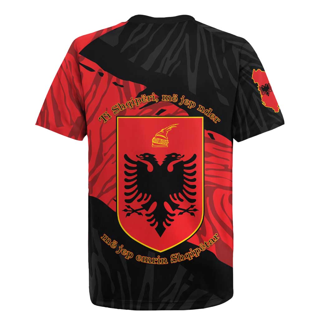 Albania Independence Day Rugby Jersey Albanian Eagle - Grunge Style - Wonder Print Shop