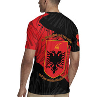 Albania Independence Day Rugby Jersey Albanian Eagle - Grunge Style - Wonder Print Shop