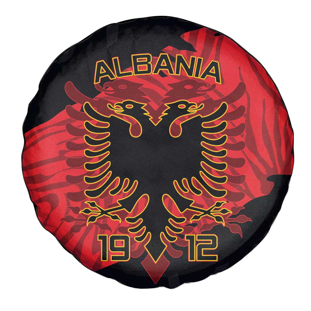 Albania Independence Day Spare Tire Cover Albanian Eagle - Grunge Style - Wonder Print Shop